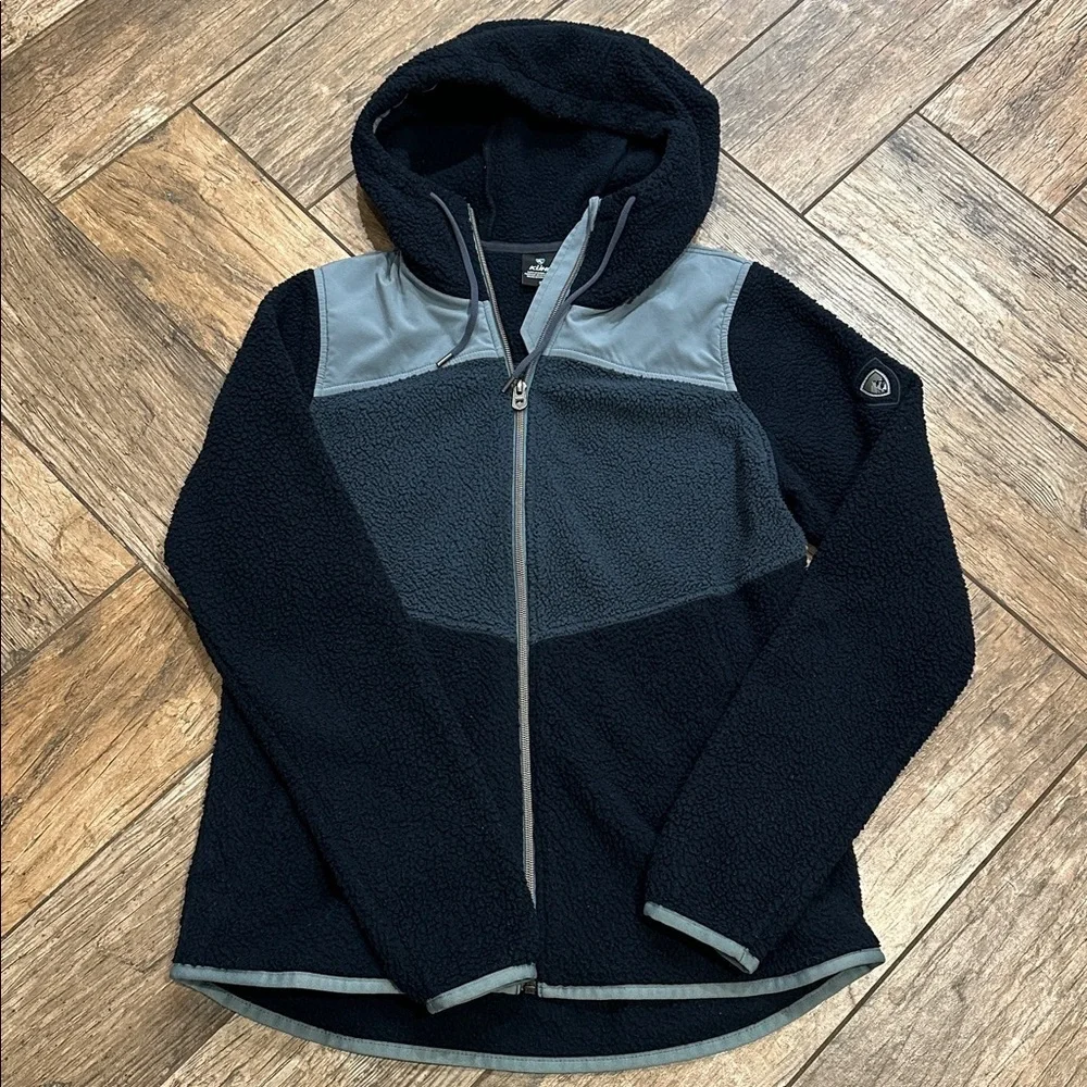 Kuhl Jacket Women Blue Prism Hoody Fleece Dark Storm Activewear Warm Cozy small